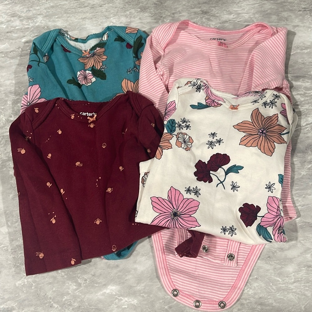 Carters 4 pack long sleeve onesie